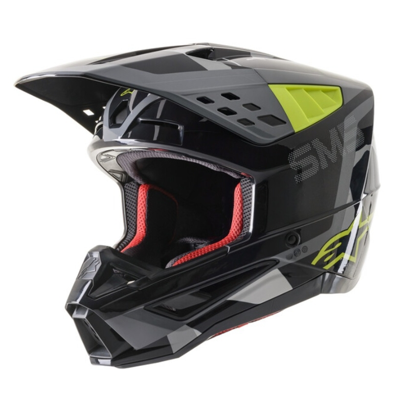 Alpinestars S-M5 Rover Motocross Casco antracite-giallo fluo-grigio camouflage