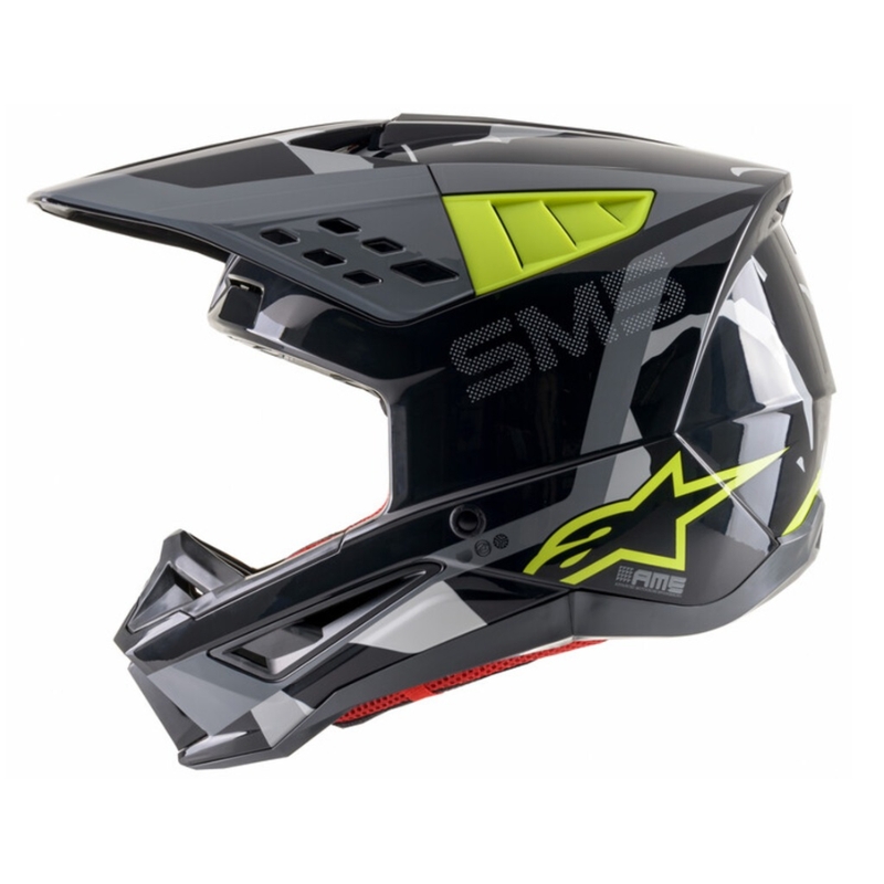 Alpinestars S-M5 Rover Motocross Casco antracite-giallo fluo-grigio camouflage