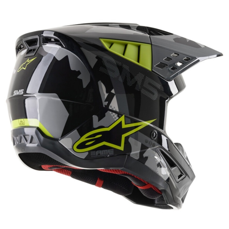 Alpinestars S-M5 Rover Motocross Casco antracite-giallo fluo-grigio camouflage