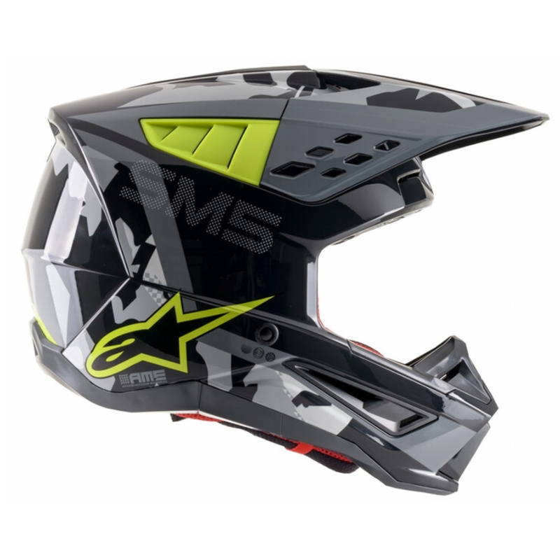 Alpinestars S-M5 Rover Motocross Casco antracite-giallo fluo-grigio camouflage