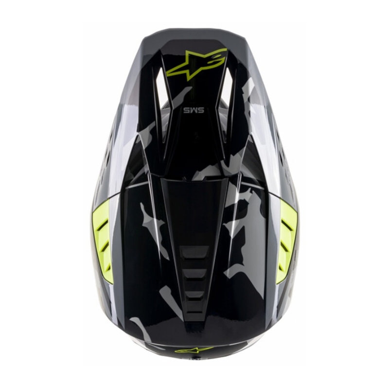 Alpinestars S-M5 Rover Motocross Casco antracite-giallo fluo-grigio camouflage