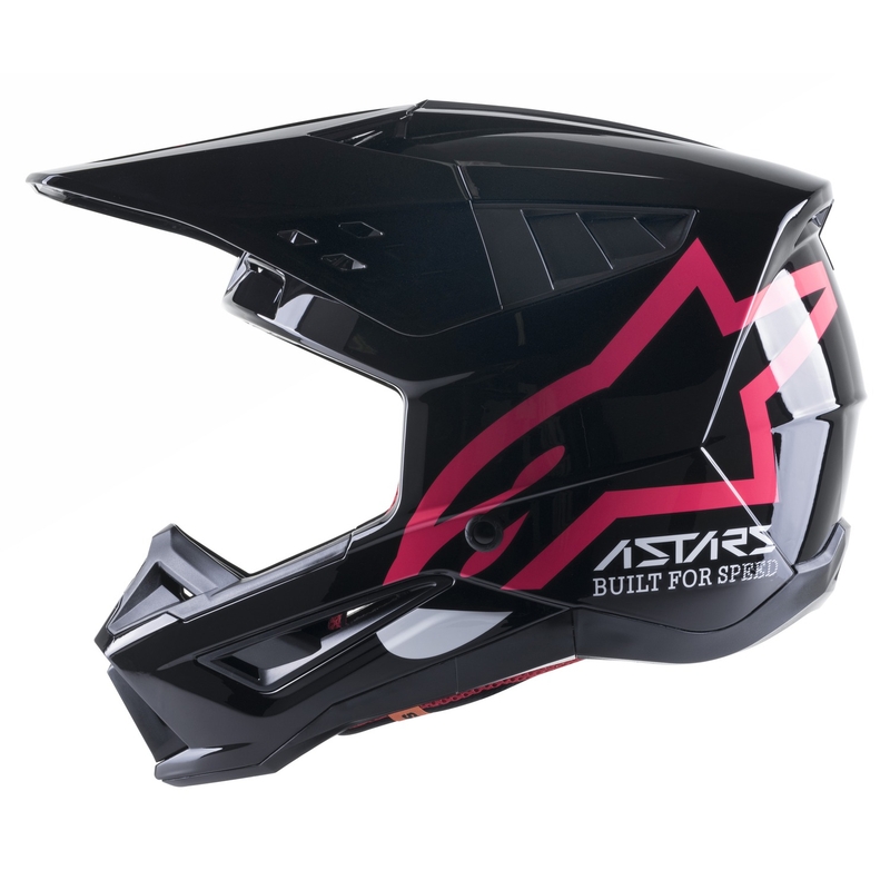 Casco da motocross Alpinestars S-M5 Compass nero e rosa