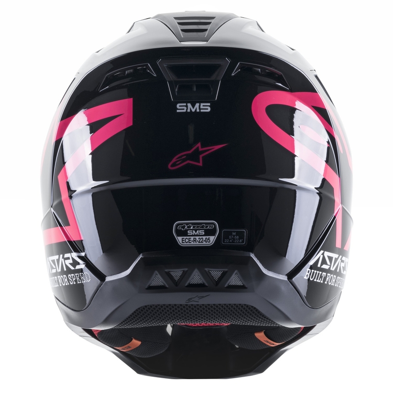 Casco da motocross Alpinestars S-M5 Compass nero e rosa