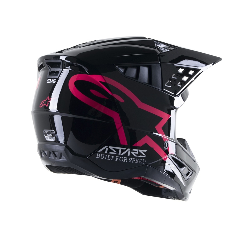 Casco da motocross Alpinestars S-M5 Compass nero e rosa