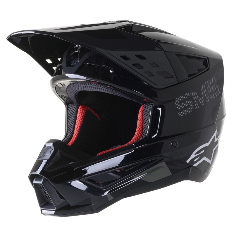 Alpinestars S-M5 Rover casco da motocross nero-antracite-mascara lucido
