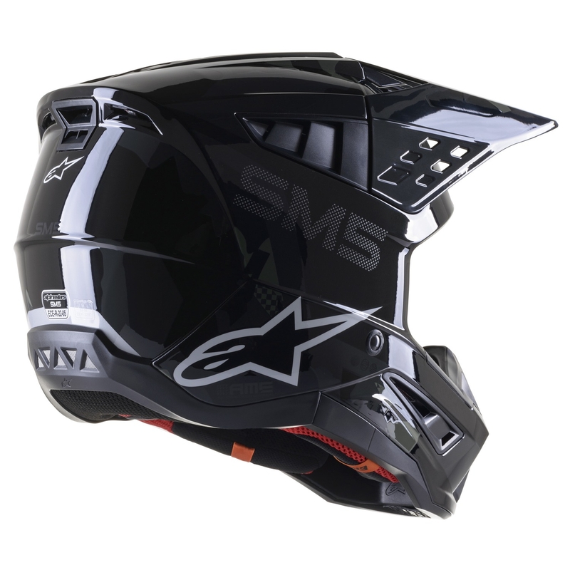 Alpinestars S-M5 Rover casco da motocross nero-antracite-mascara lucido