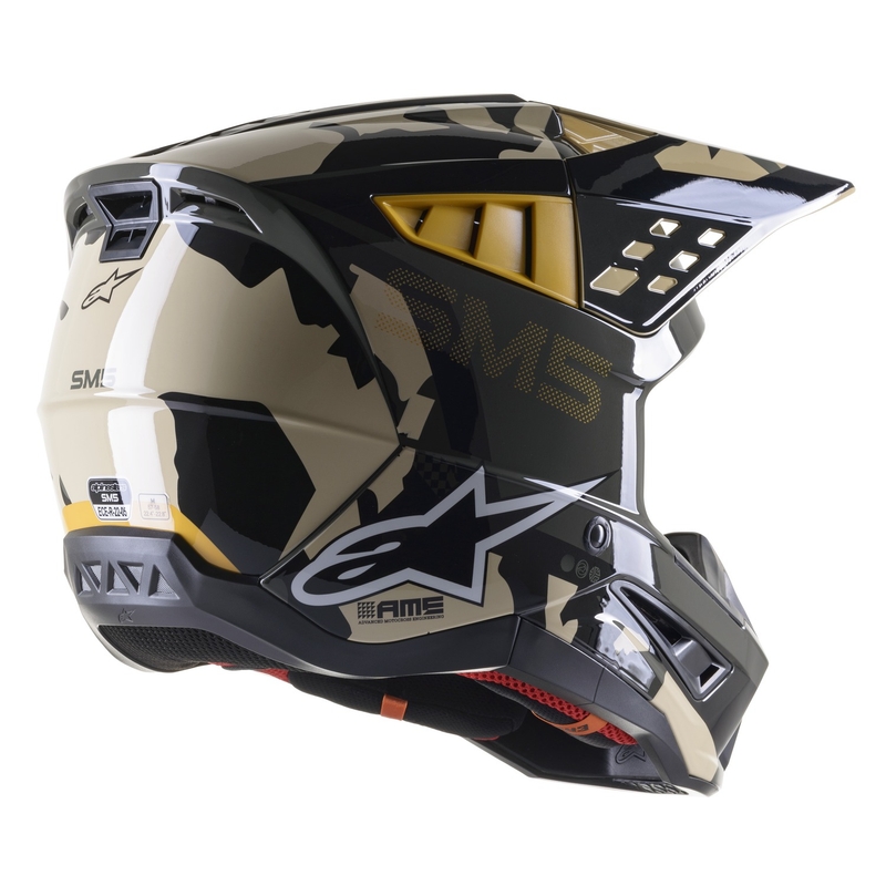 Alpinestars S-M5 Rover casco da motocross sabbia-mandarino lucido