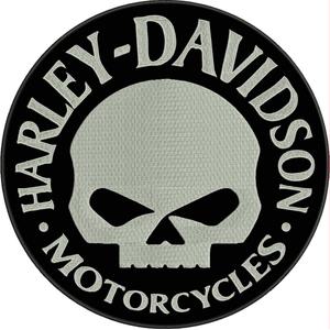 Patch H-D Motorcycles in bianco e nero