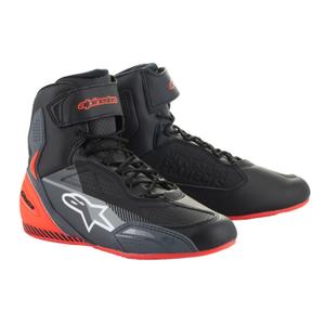 Stivali da moto Alpinestars Faster-3 nero-grigio-rosso fluo