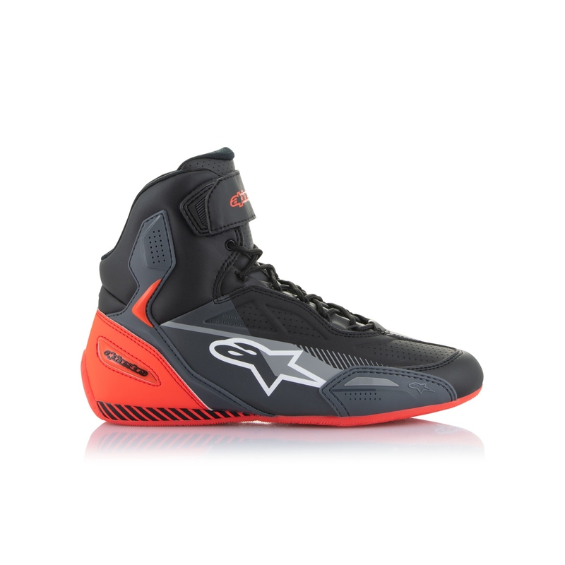 Stivali da moto Alpinestars Faster-3 nero-grigio-rosso fluo