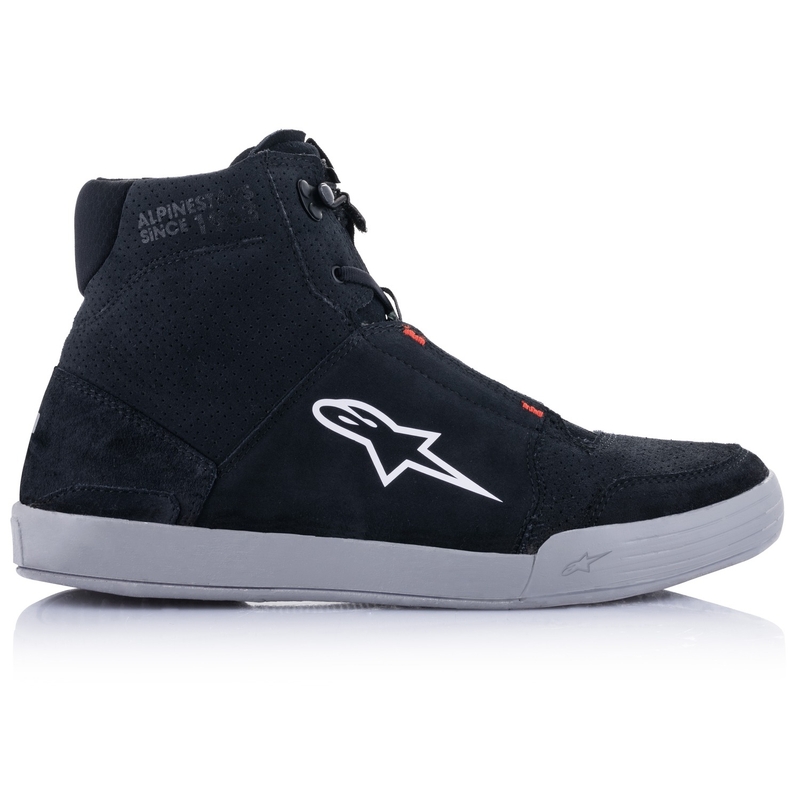 Stivali da moto Alpinestars Chrome nero-grigio-rosso fluo