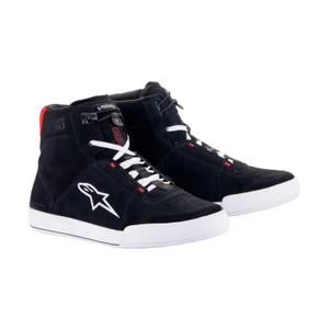 Stivali da moto Alpinestars Chrome neri, bianchi e rossi