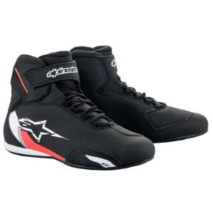 Alpinestars Sector Stivali da moto nero-bianco-rosso fluo