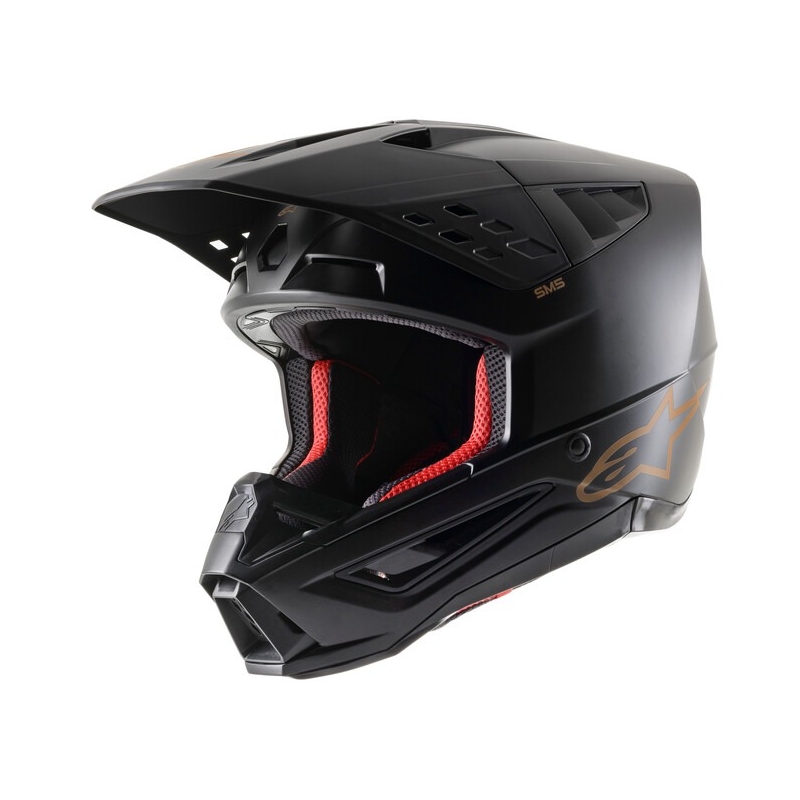 Alpinestars S-M5 Casco da motocross solido nero-marrone opaco