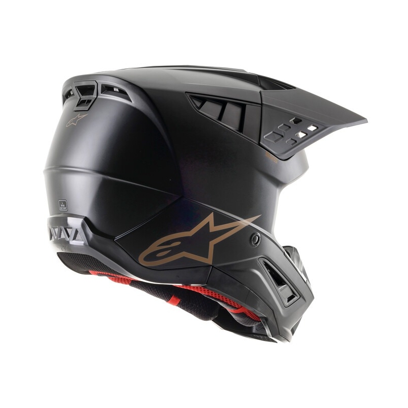 Alpinestars S-M5 Casco da motocross solido nero-marrone opaco