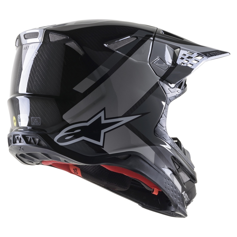 Alpinestars S-M10 Carbon Meta2 casco da motocross nero-grigio lucido