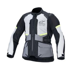Alpinestars Andes Air Drystar Giacca moto grigio chiaro-grigio scuro-nero-giallo fluo 2024