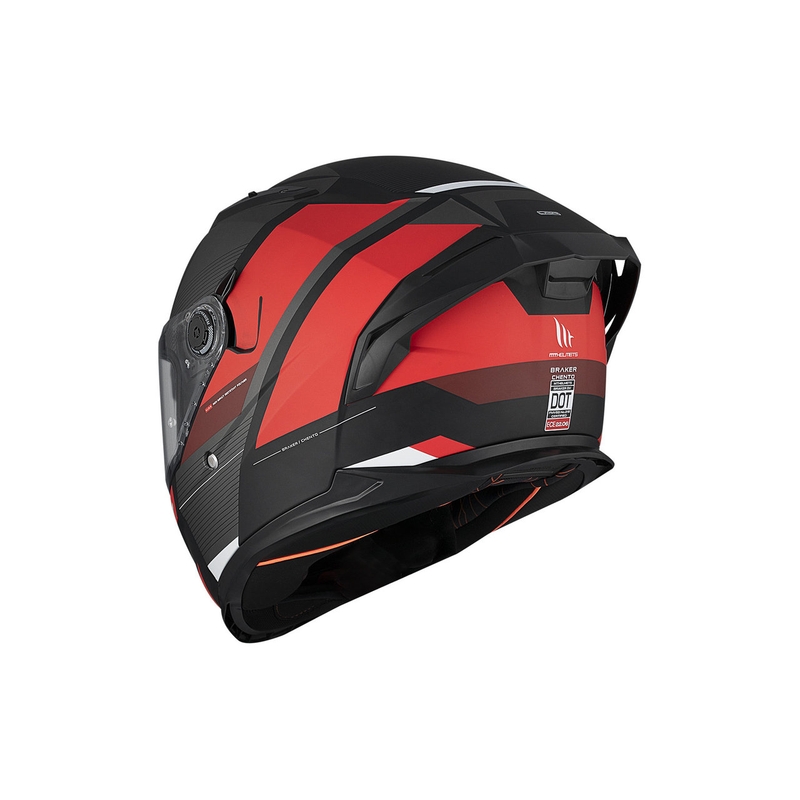 MT BRAKER SV Casco moto integrale Chento B5 nero-grigio-rosso opaco
