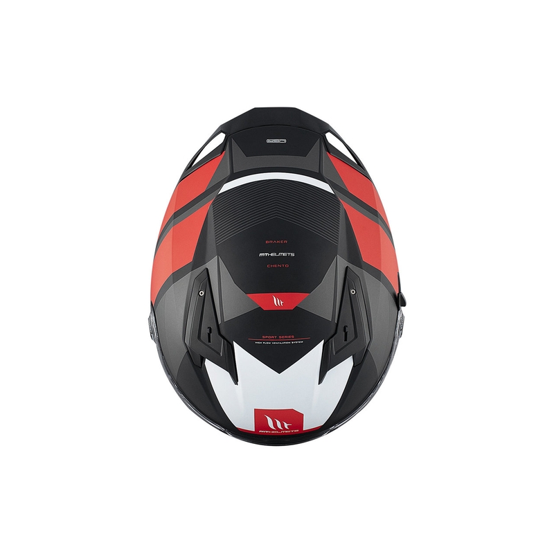 MT BRAKER SV Casco moto integrale Chento B5 nero-grigio-rosso opaco
