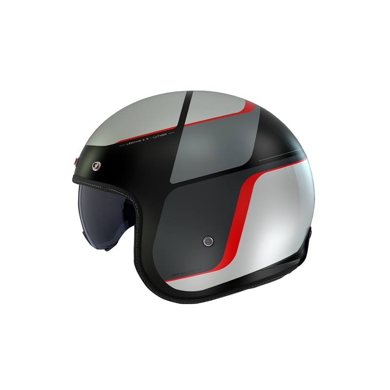 Casco moto aperto MT Le Mans 2 SV Luther nero opaco-grigio-bianco-rosso
