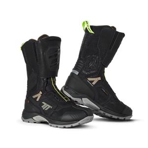 Stivali moto SEVENTY DEGREES SD-BA6 Stelvio High nero-sabbia-giallo fluo