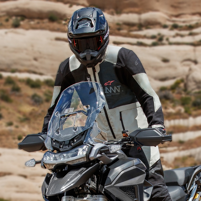 Giacca da moto Alpinestars Amt 7 Air grigio chiaro-nero