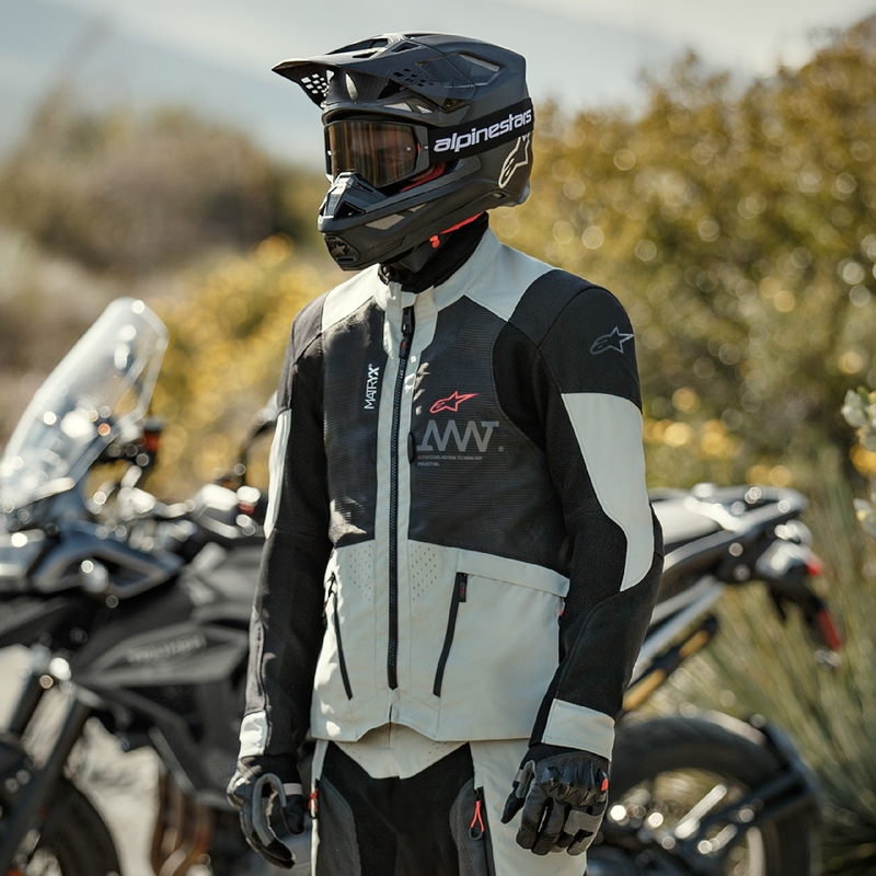Giacca da moto Alpinestars Amt 7 Air grigio chiaro-nero