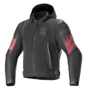 Alpinestars Zaca Air Venom Giacca moto impermeabile nero/rosso fluo