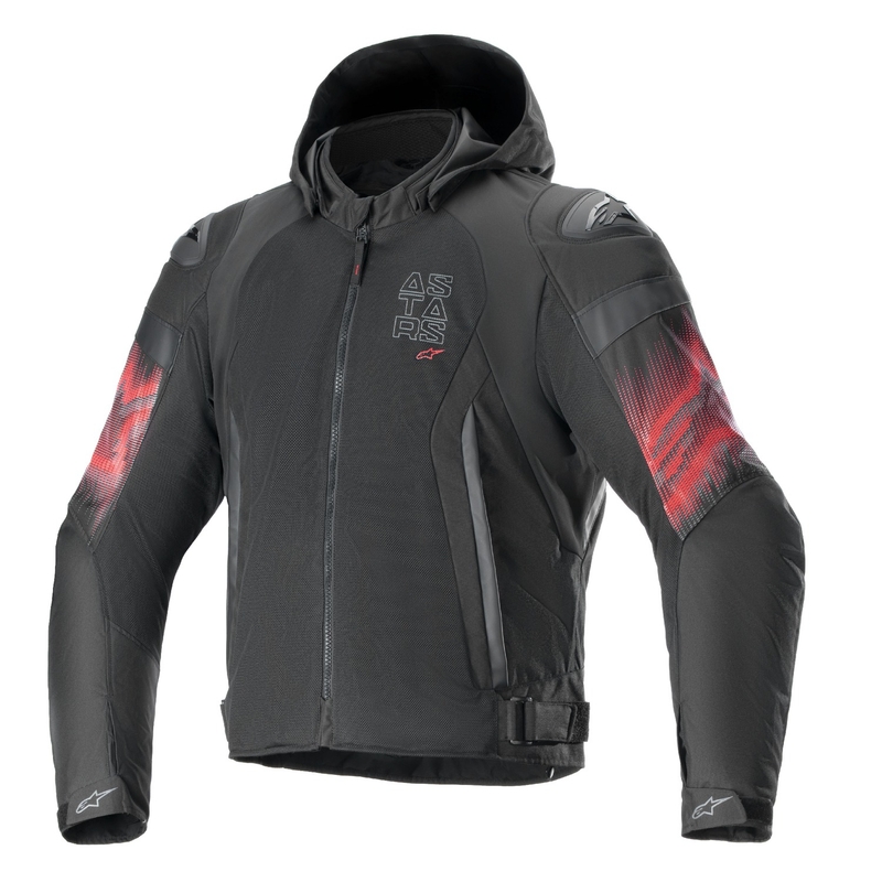 Alpinestars Zaca Air Venom Giacca moto impermeabile nero/rosso fluo