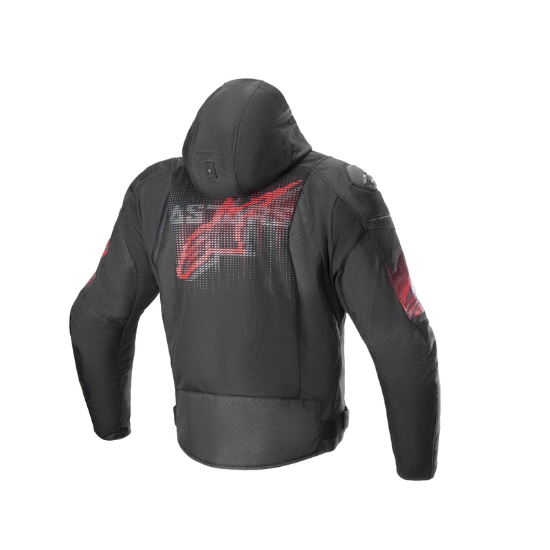 Alpinestars Zaca Air Venom Giacca moto impermeabile nero/rosso fluo