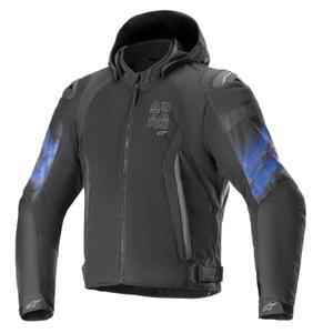 Alpinestars Zaca Air Venom Giacca moto impermeabile nero/blu fluo
