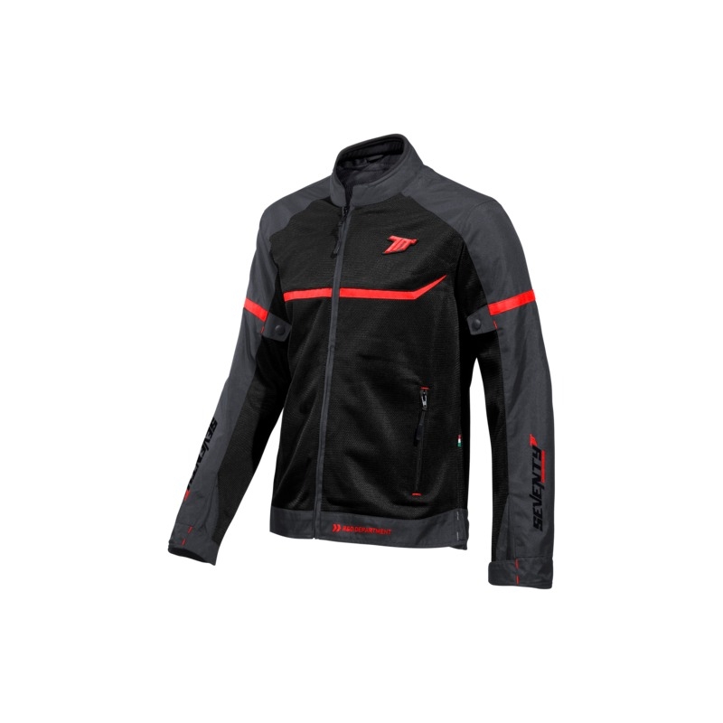 SEVENTY DEGREES SD-JR30.1 Giacca da moto Mojave nera e rossa