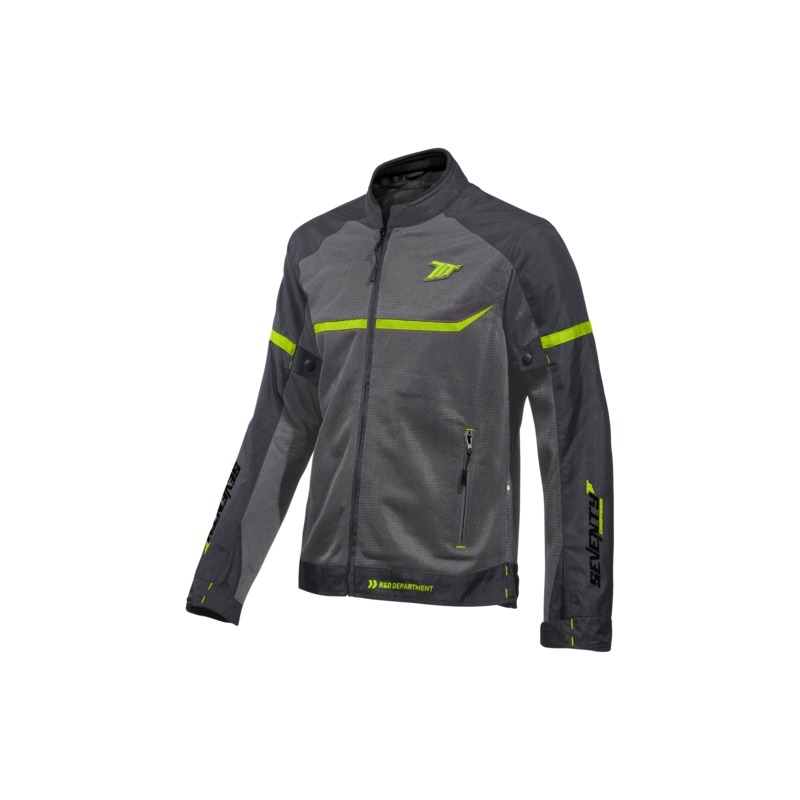 Giacca moto SEVENTY DEGREES SD-JR30.1 Grigio mojave-giallo fluo