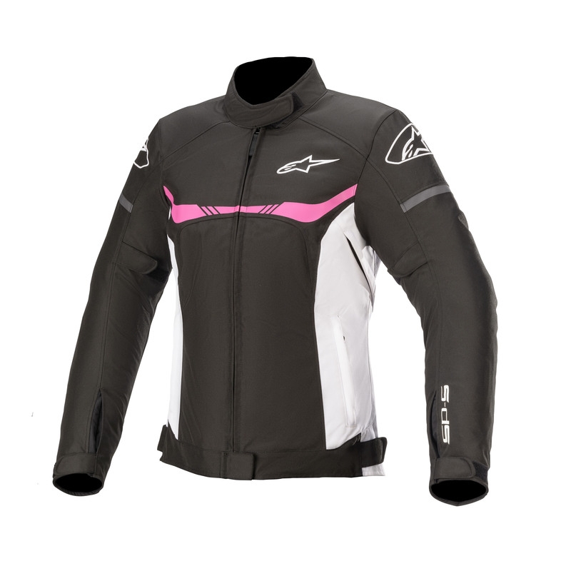 Alpinestars Stella T-SPS Giacca da moto impermeabile da donna nera, bianca e rosa