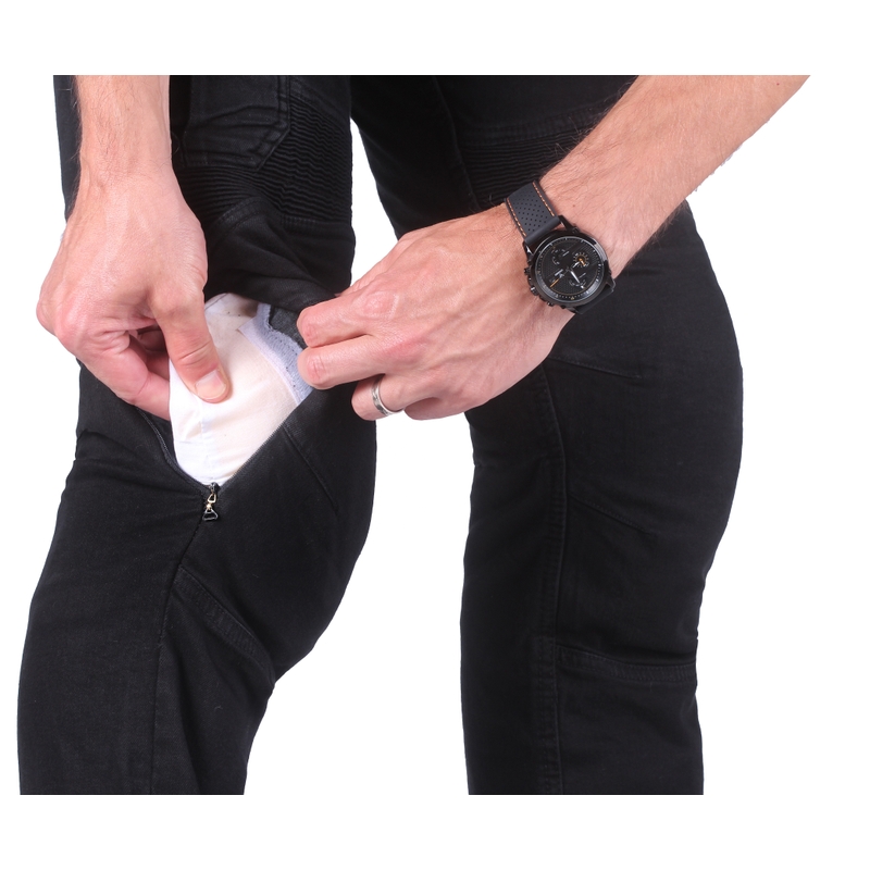 Jeansy na motorku Street Racer Cargo CE černé - II. jakost