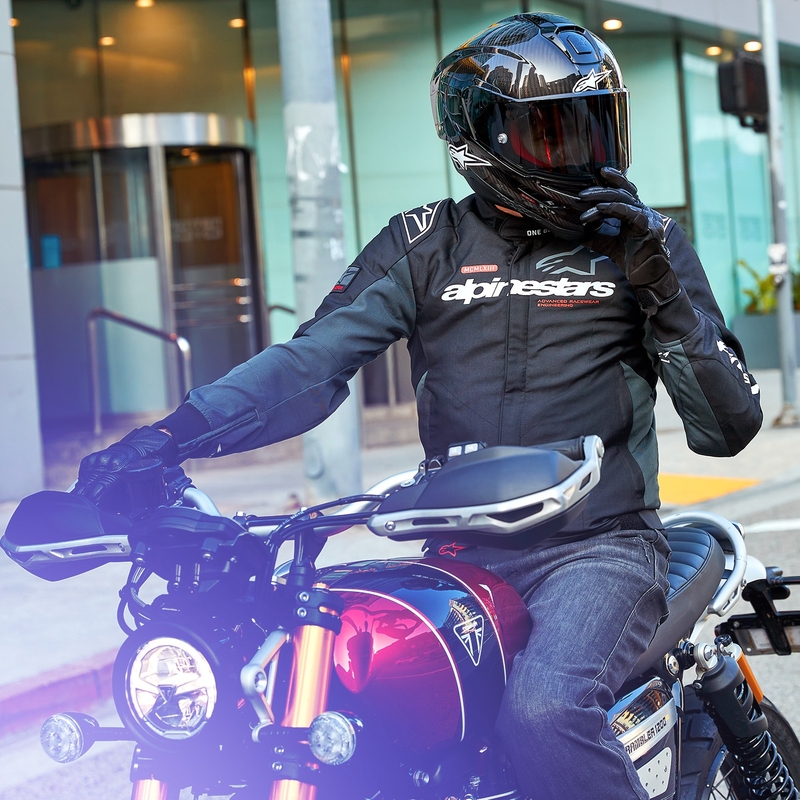 Alpinestars Monza Sport Nero-Grigio-Rosso-Bianco Giacca da moto