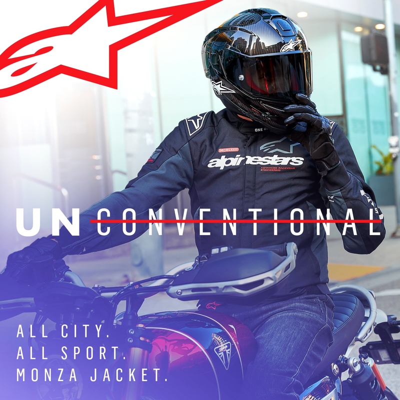 Alpinestars Monza Sport Nero-Grigio-Rosso-Bianco Giacca da moto