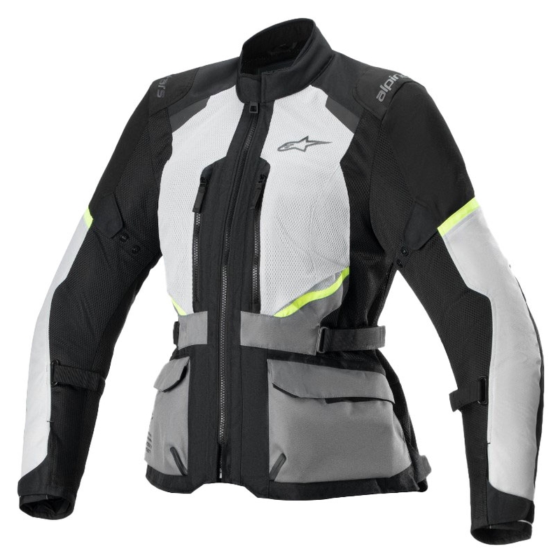 Giacca moto Alpinestars Stella Andes Air Drystar Donna Grigio chiaro-Grigio scuro-Nero-Giallo fluo