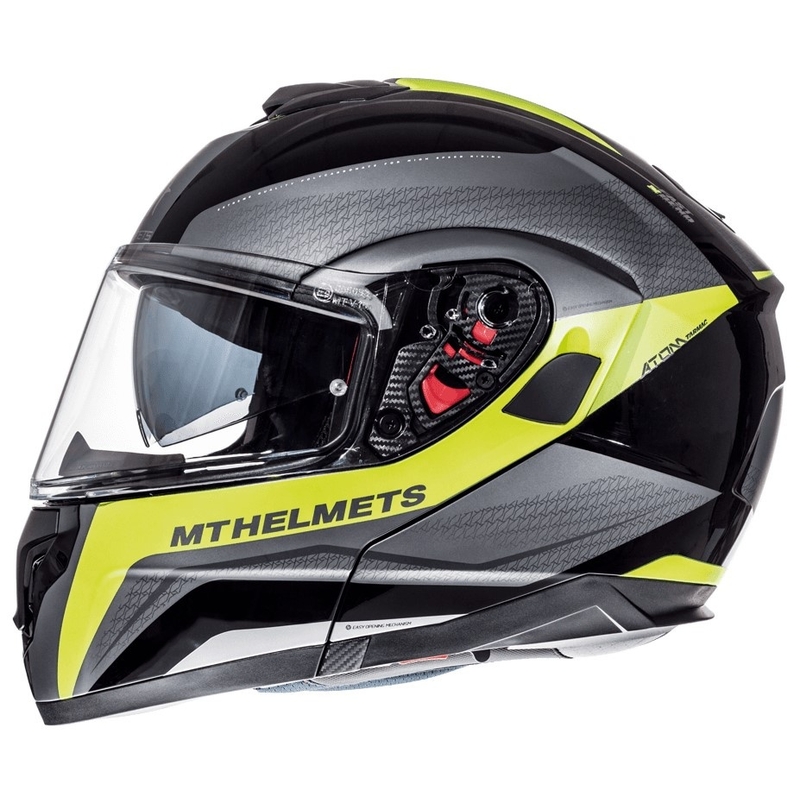 Vyklápěcí přilba na motorku MT Atom Tarmac černá matná-fluo žlutá výprodej
