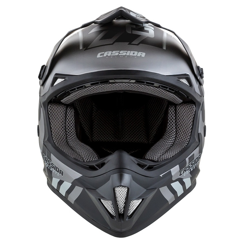 Casco da motocross per bambini Cassida Cross Cup Sonic Junior grigio opaco-nero