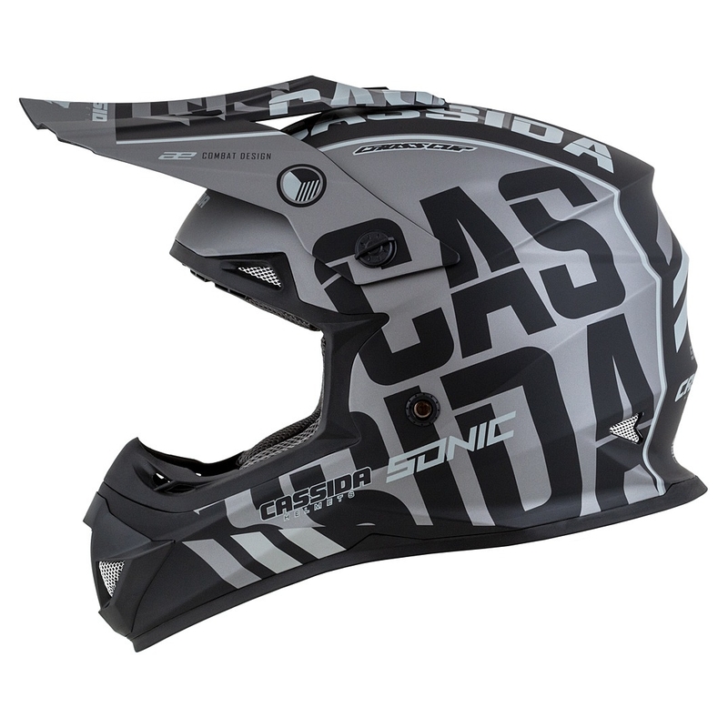 Casco da motocross per bambini Cassida Cross Cup Sonic Junior grigio opaco-nero