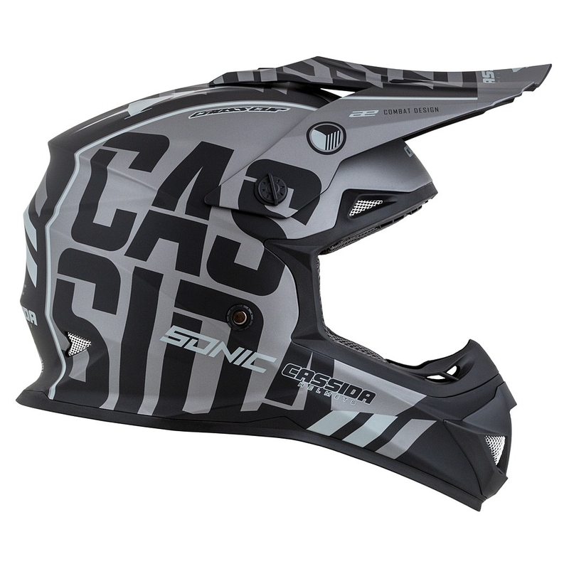 Casco da motocross per bambini Cassida Cross Cup Sonic Junior grigio opaco-nero
