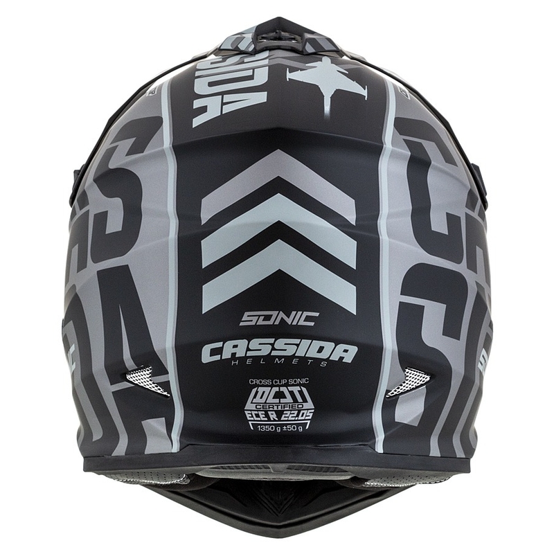 Casco da motocross per bambini Cassida Cross Cup Sonic Junior grigio opaco-nero