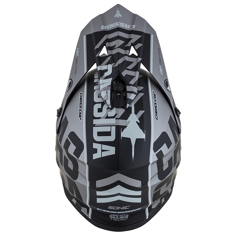 Casco da motocross per bambini Cassida Cross Cup Sonic Junior grigio opaco-nero