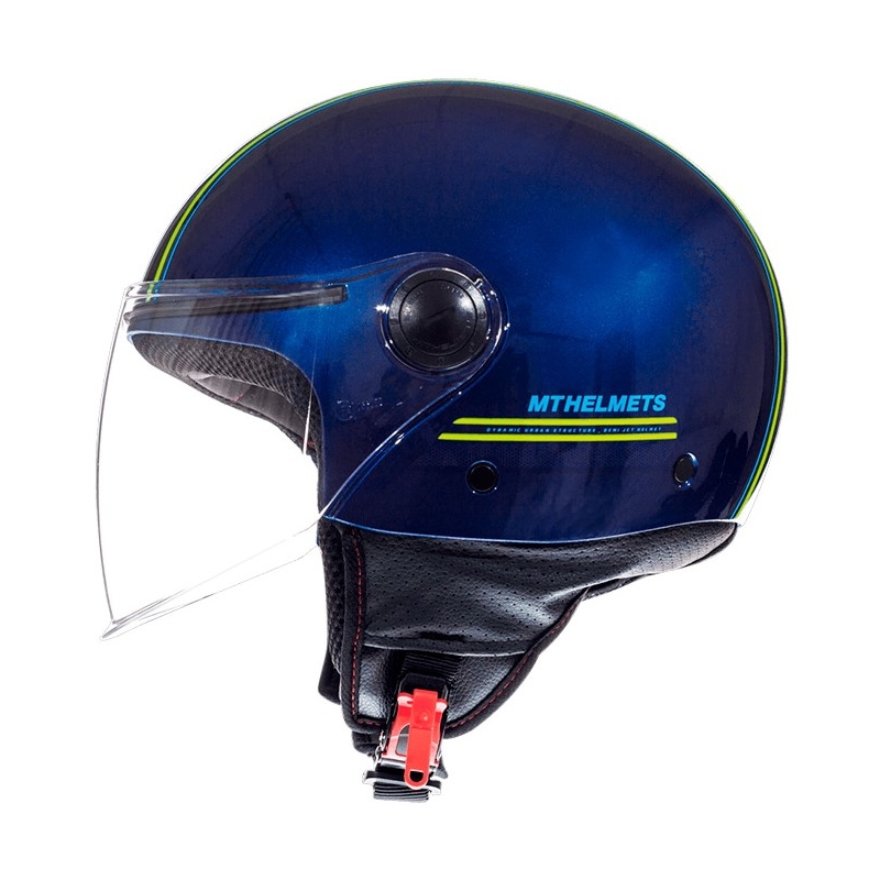 Přilba na motorku otevřená MT Street Entire modro-fluo žlutá výprodej