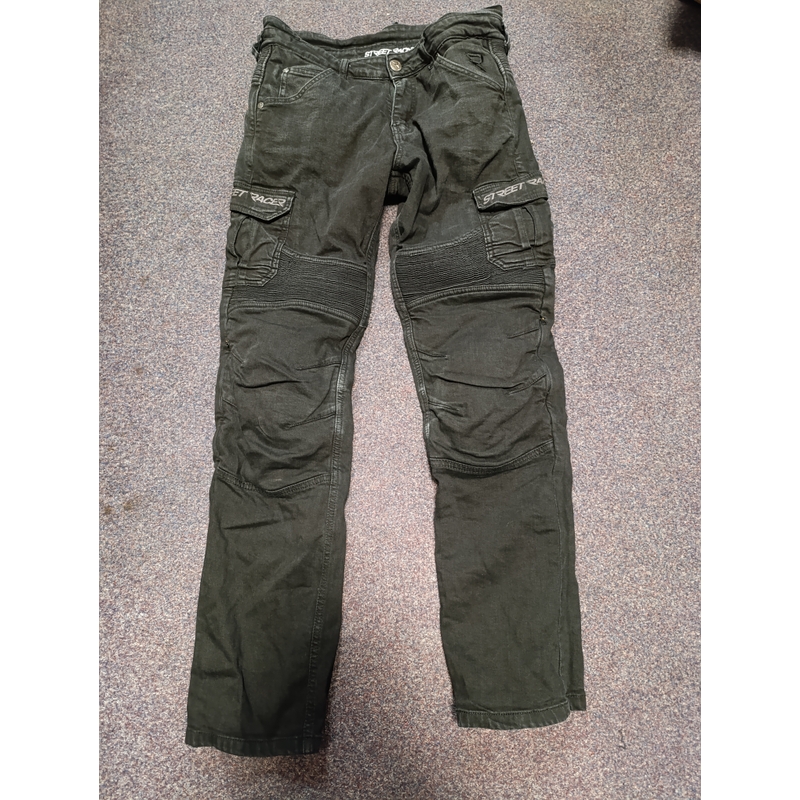 Jeansy na motorku Street Racer Cargo CE černé - II. jakost