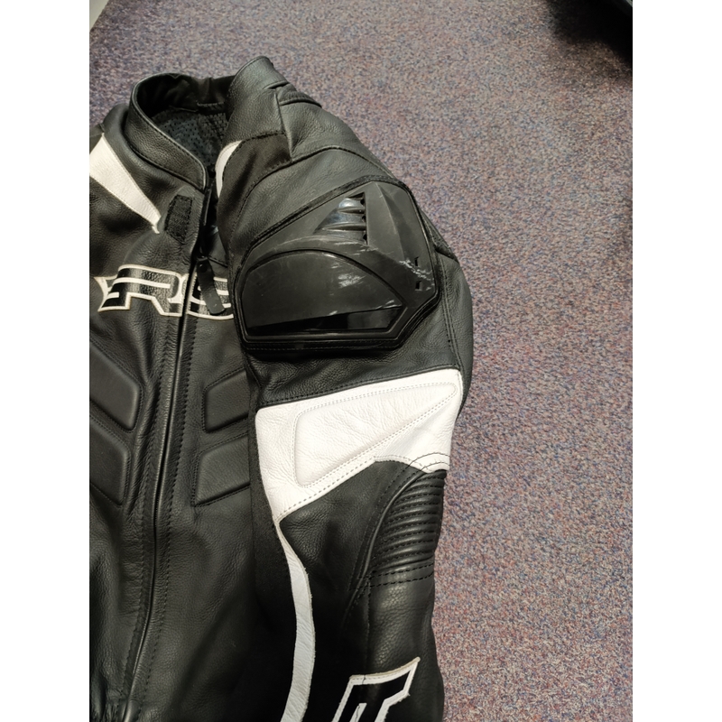 Tuta da moto RSA GPX 2 bianca e nera - qualità II