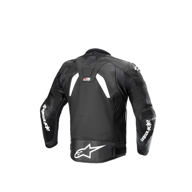 Alpinestars GP Plus R 4 Rideknit Giacca da moto in pelle bianca e nera