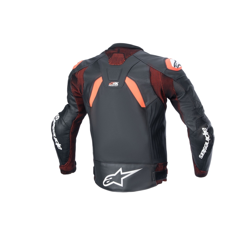 Alpinestars GP Plus R 4 Rideknit Nero-Rosso Fluo-Bianco Giacca da moto in pelle