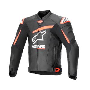 Alpinestars GP plus R 4 Airflow Giacca da moto in pelle nera-rosso-fluo-bianca